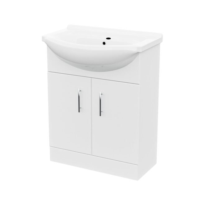 Ellen Bath Suite 1700mm Bathtub. 650mm White Basin Vanity & Close Coupled Toilet - Image 12