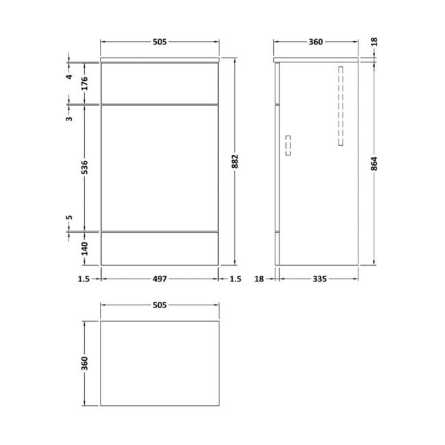Bowston 500mm Fusion High Gloss White WC Unit - Image 2
