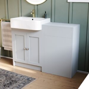 Matte Grey 1100mm Traditional Vanity Basin WC Unit & Ceramic Basin