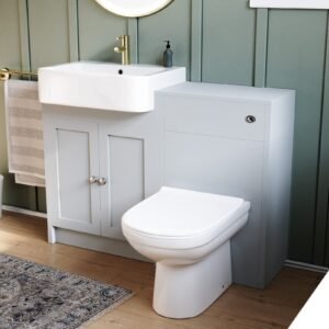 Matte Grey 1100mm Traditional Vanity Basin WC Unit & BTW Toilet Unit