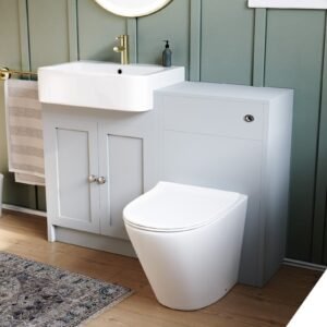 Matte Grey 1100mm Traditional Vanity Basin WC Unit & Toilet Unit