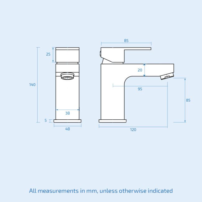 Nanuya Matte Grey 400mm Cloakroom Vanity Basin Unit Basin Mixer Tap & Waste - Image 9