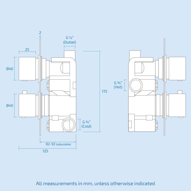 Moulin Thermostatic Wall Mounted Waterfall Shower - Image 17