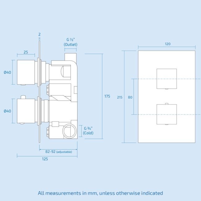 Moulin Thermostatic Wall Mounted Waterfall Shower - Image 16