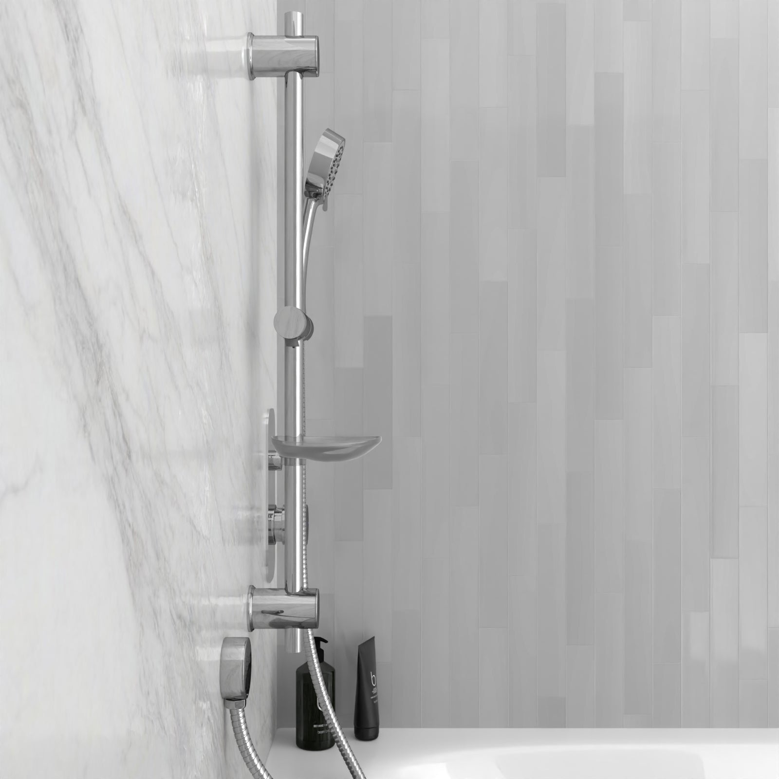 Kington One-Dial One-Way Push Button Thermostatic Mixer Valve. Slider Rail Kit - Image 4