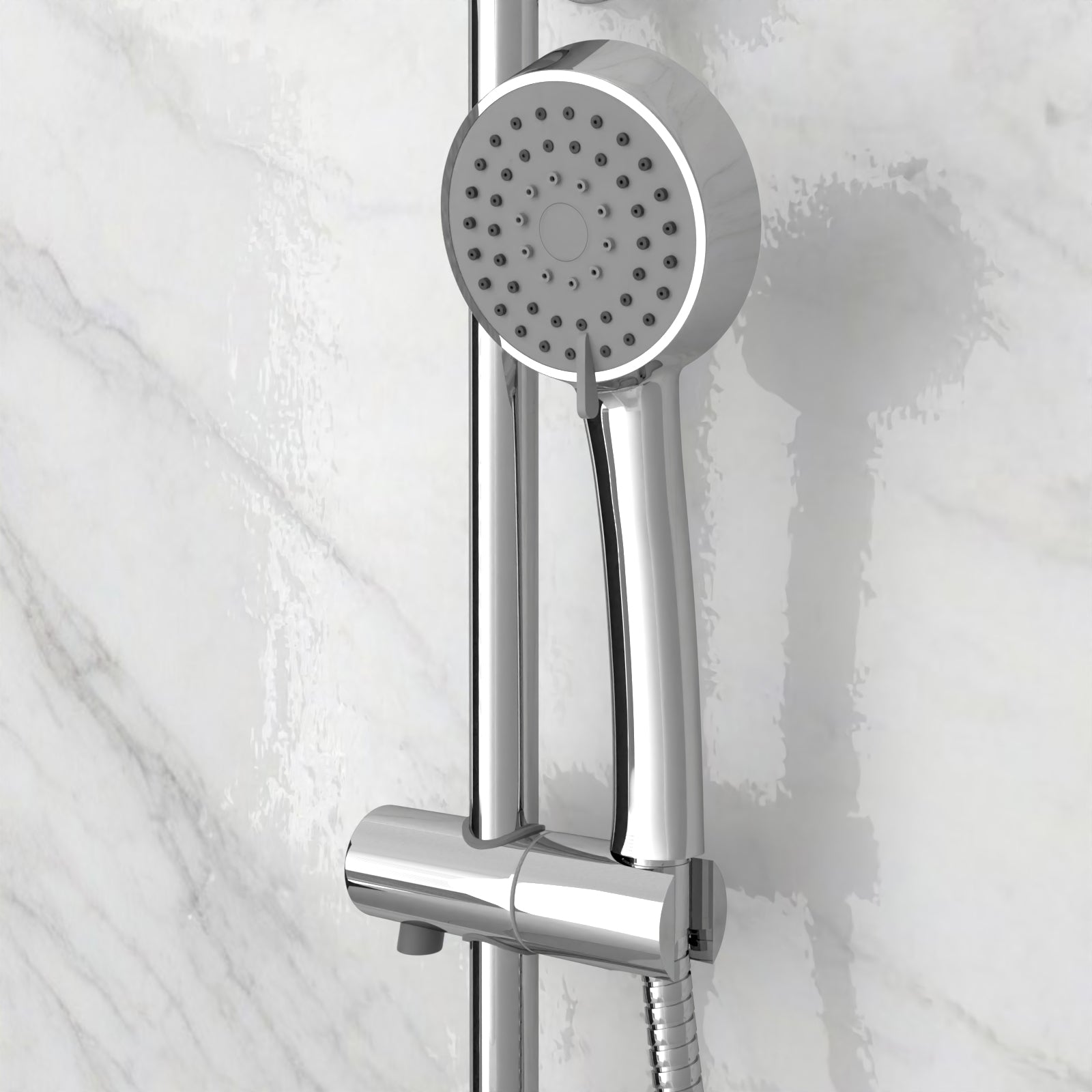 Kington One-Dial One-Way Push Button Thermostatic Mixer Valve. Slider Rail Kit - Image 6