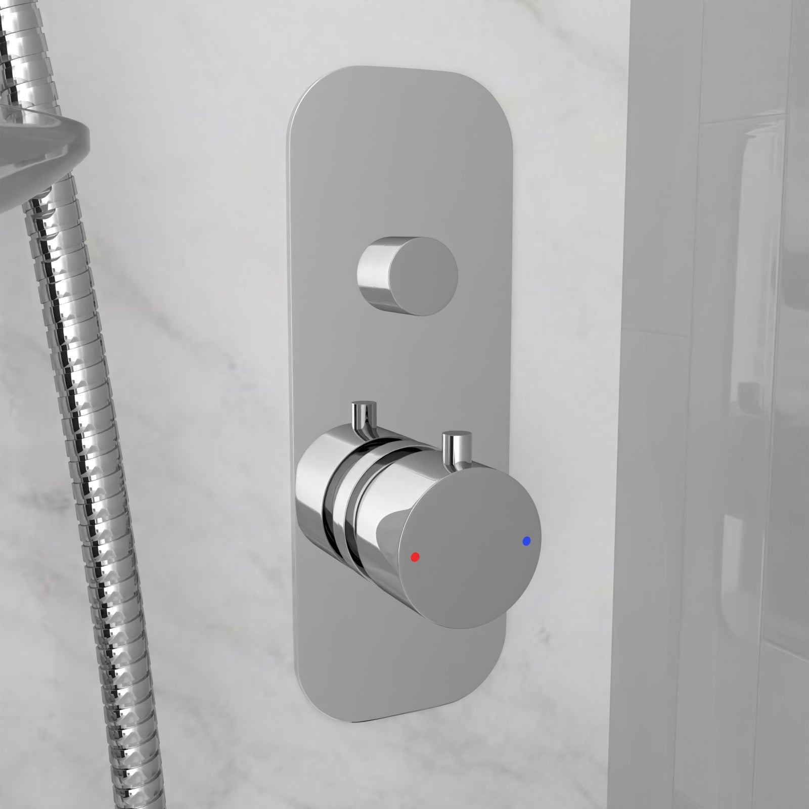 Kington One-Dial One-Way Push Button Thermostatic Mixer Valve. Slider Rail Kit - Image 7