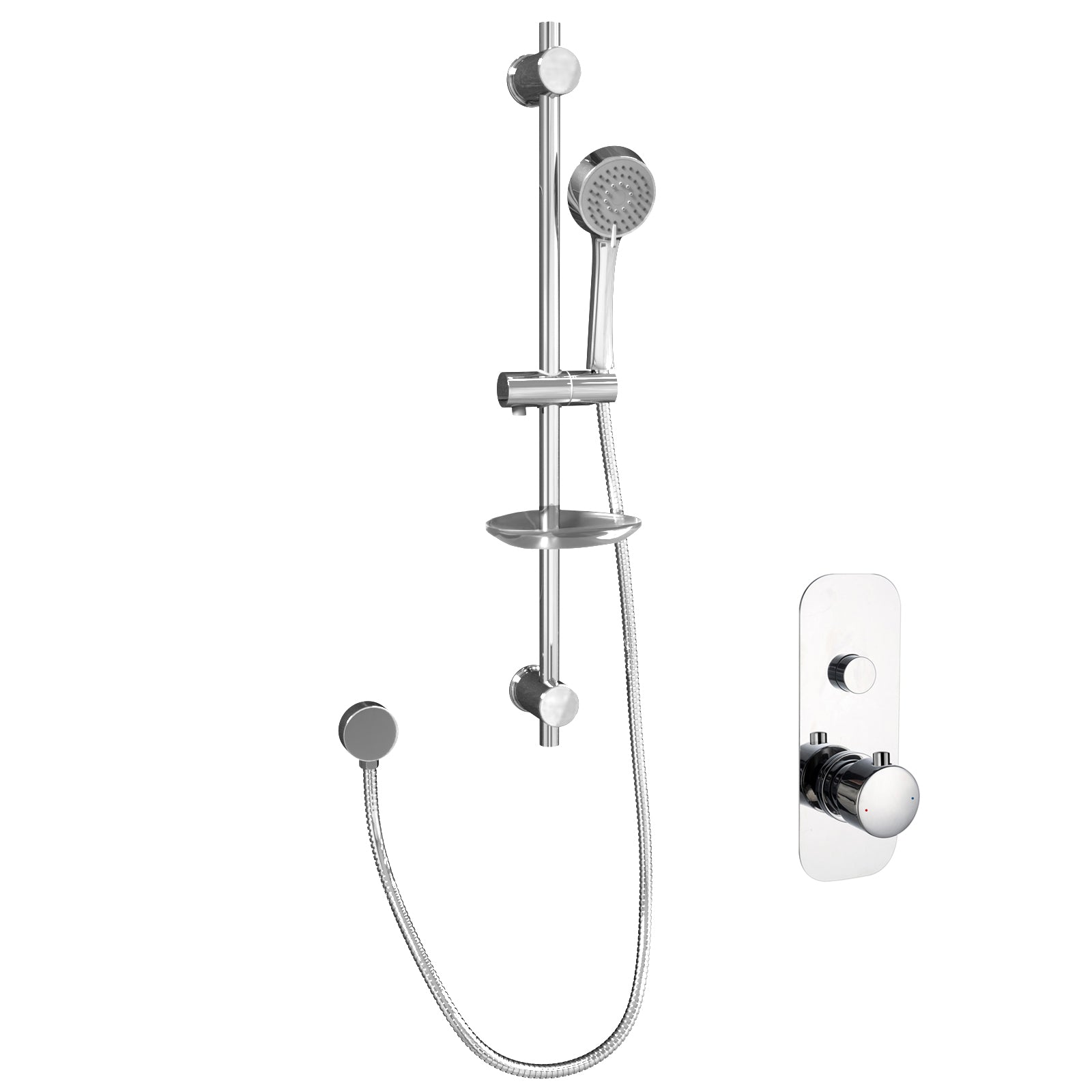 Kington One-Dial One-Way Push Button Thermostatic Mixer Valve. Slider Rail Kit - Image 8