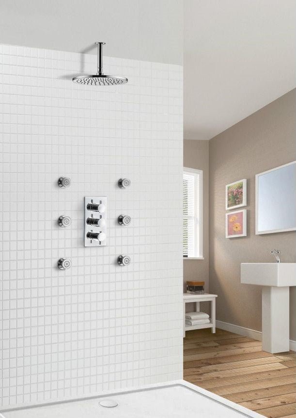 LILY 3 Dial 2 Way Round Set – Ceiling Head & Massage Body Jets