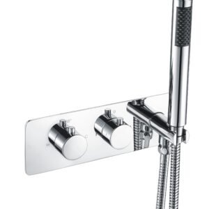 2 Dial 2 Way Round Thermostatic Concealed Valve Diverter & Shower Handset