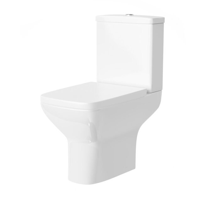 Ari Rimless Close Coupled WC Toilet Pan. Cistern and Slim Soft Close Seat - Image 5
