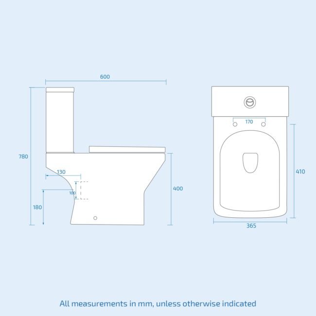 Ari Rimless Close Coupled WC Toilet Pan. Cistern and Slim Soft Close Seat - Image 7