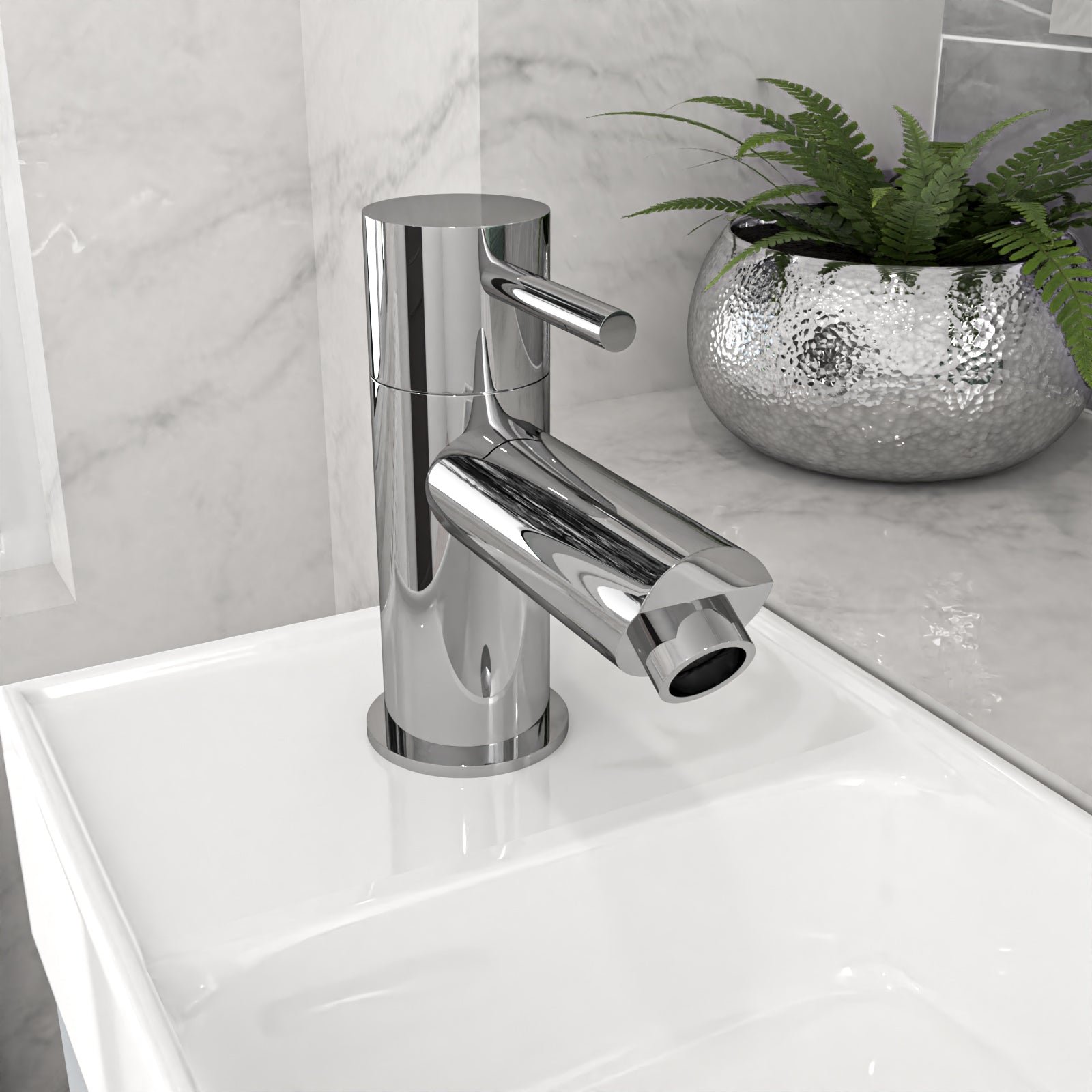 Nanuya Nes Home Matte Grey 400mm Cloakroom Vanity Basin Unit Mixer Tap & Waste - Image 6