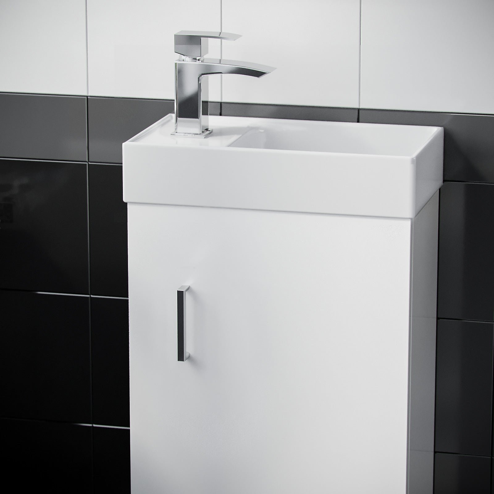 Nanuya Small Storage 400 mm Cloakroom Basin Sink Vanity Unit Bathroom Cabinet - Image 10