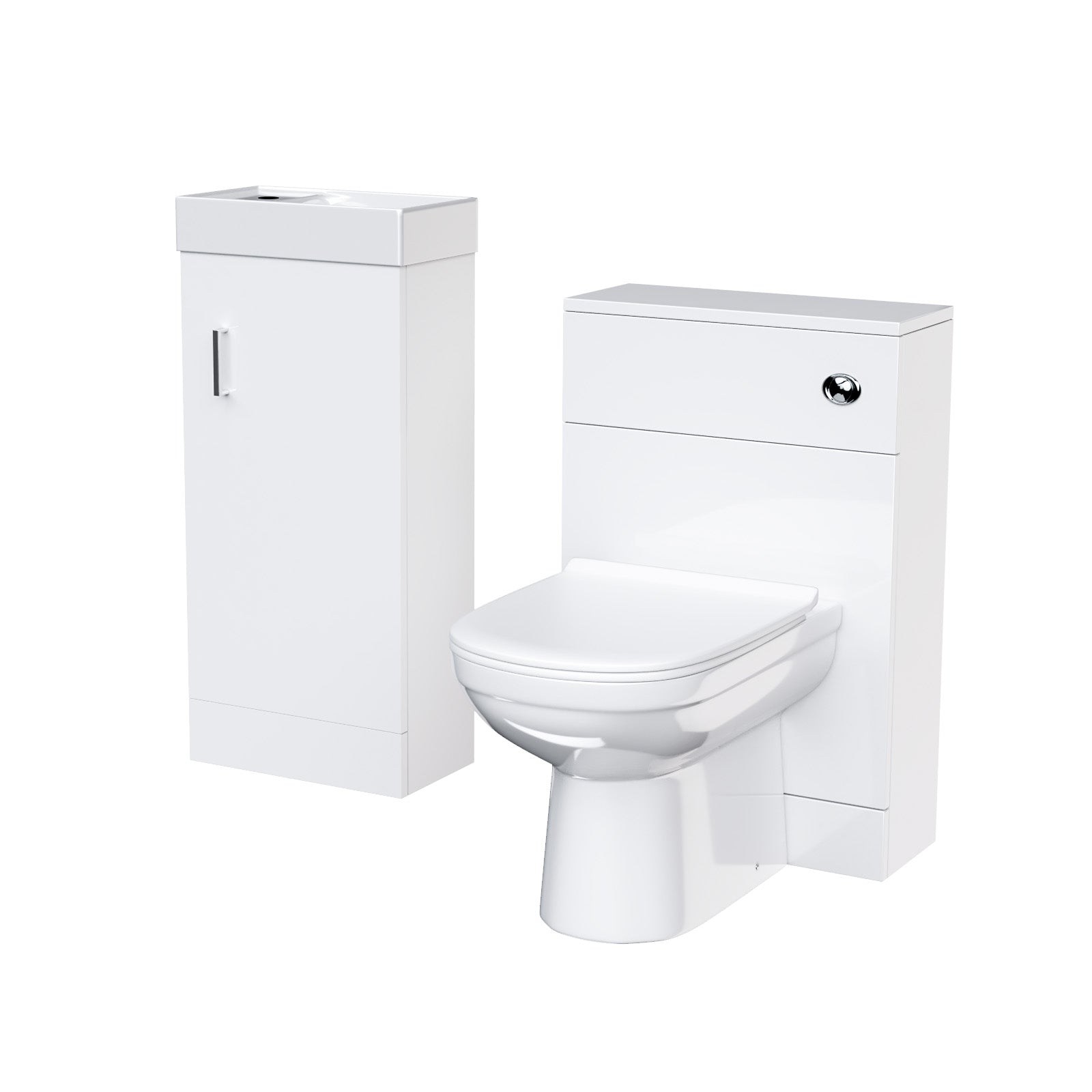 Nanuya 400mm White Floor Standing Vanity Cabinet. Back to Wall Toilet & WC unit - Image 5