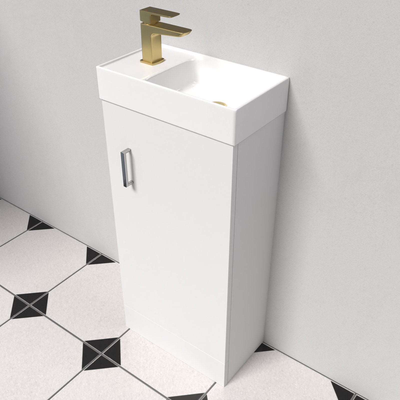 Nanuya Small Storage 400 mm Cloakroom Basin Sink Vanity Unit Bathroom Cabinet - Image 3