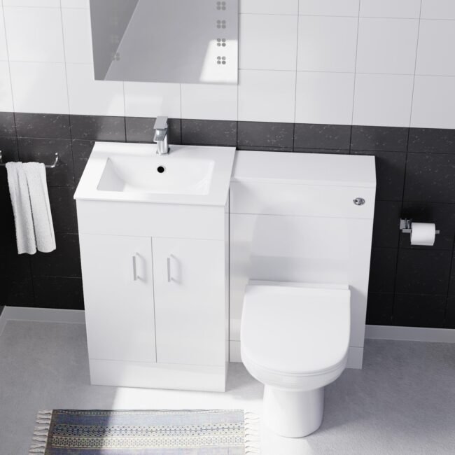 Nanuya 500mm Vanity Basin. WC Unit & Elso Back to Wall White - Image 5