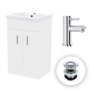 Nanuya 500mm Freestanding Basin Vanity Ceramic Basin Sink and Tap