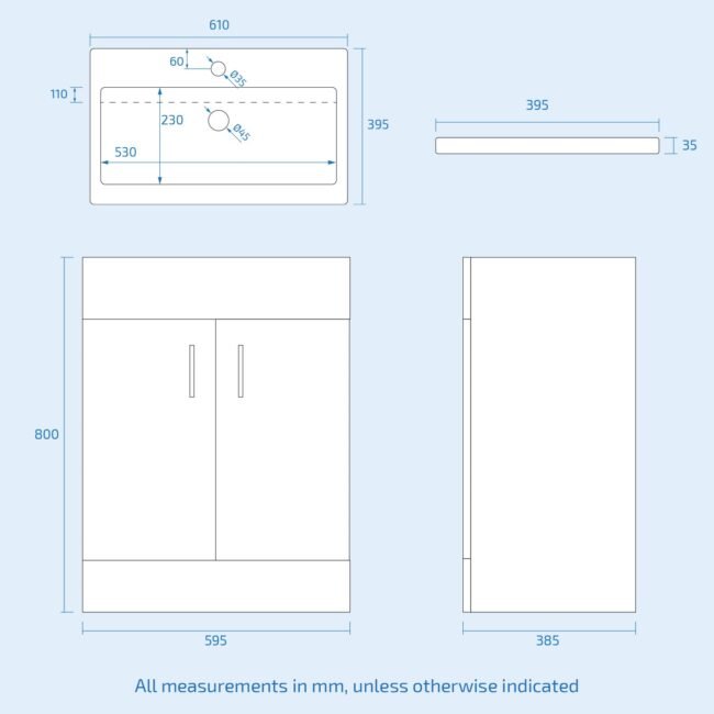 Nanuya 1700mm Bath. WC Toilet. 600 Mm White Vanity Basin Cabinet & Front End Panel - Image 15