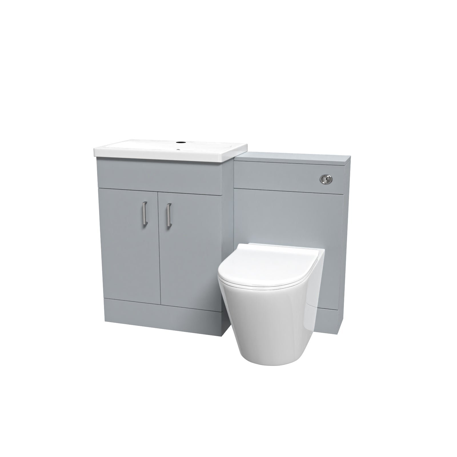 Nanuya Matte Grey 1100mm Vanity Basin WC Vanity Unit & BTW Toilet Flat Pack - Image 6