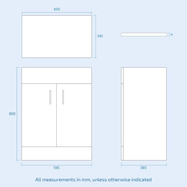 Nanuya 600 mm White Vanity Cabinet and Counter Top Basin Sink - Image 9