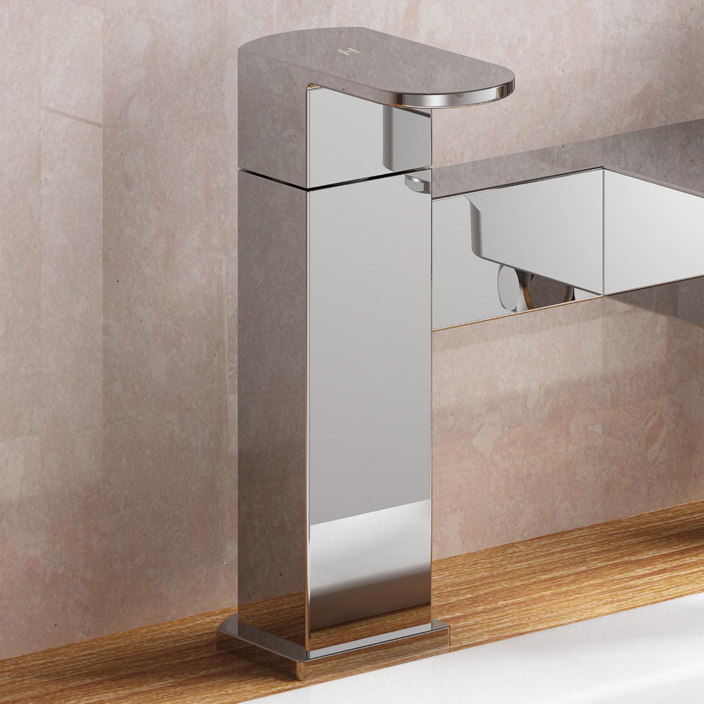 Eclipse Modern Bathroom Bath Shower Twin Lever Mixer Taps With Hand Held - Image 5