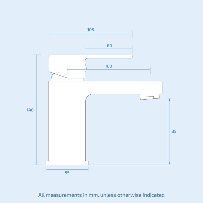 Eclipse Contemporary Matte Black Basin Sink Mono Mixer Tap - Image 10