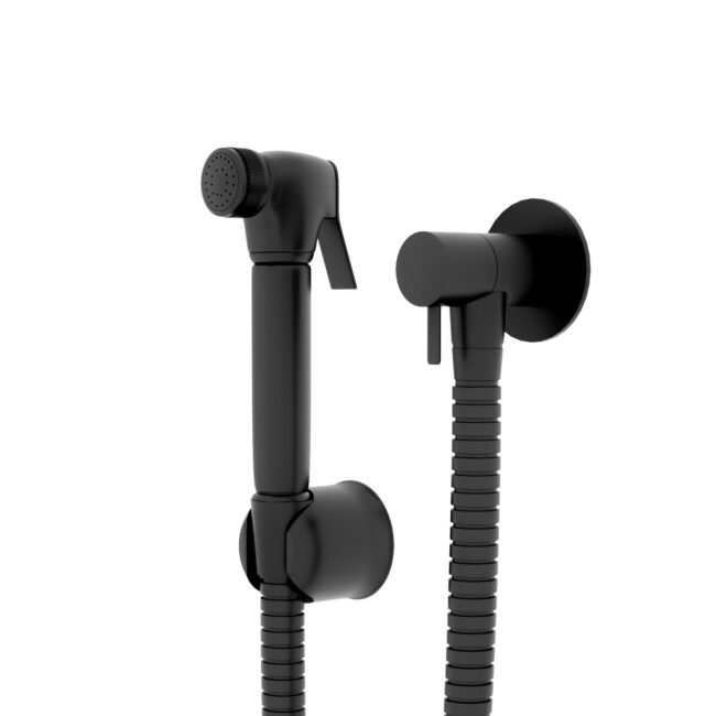 Contemporary Matt Black Hand Shower Bidet Douche Kit - Image 5