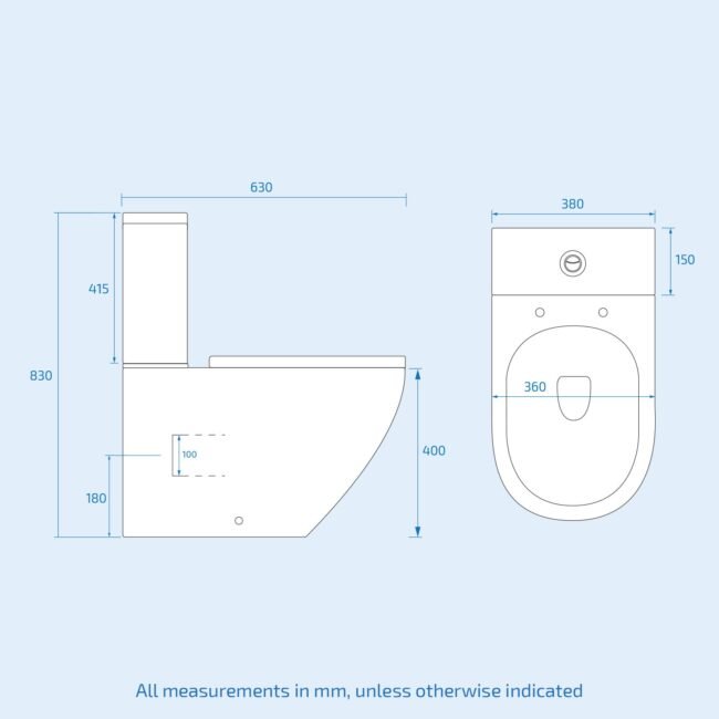 Magus Rimless Close Coupled Toilet with Soft Closing Seat - Image 7