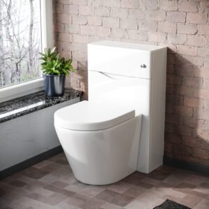 Merton 500mm WC Unit & Rimless Back To Wall Toilet White Flat Pack