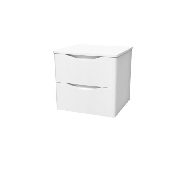 Merton White 500mm Bathroom Wall Hung Vanity With Worktop - Image 5