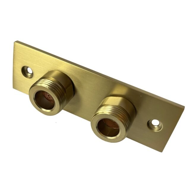 Easy Fit Wall Plate For Fixing Exposed Shower Bar Valves Brushed Brass