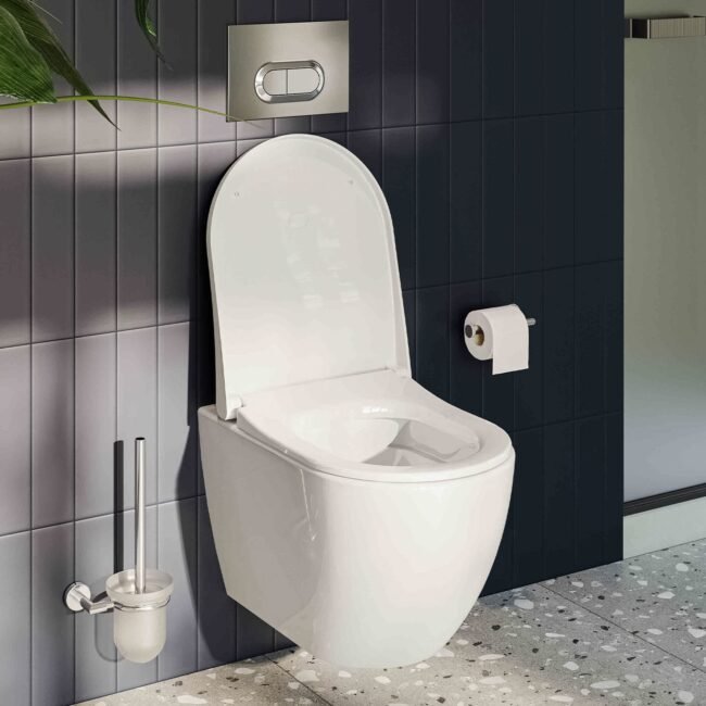 Ellen Rimless Wall Hung Toilet with Seat and Cover - Image 2