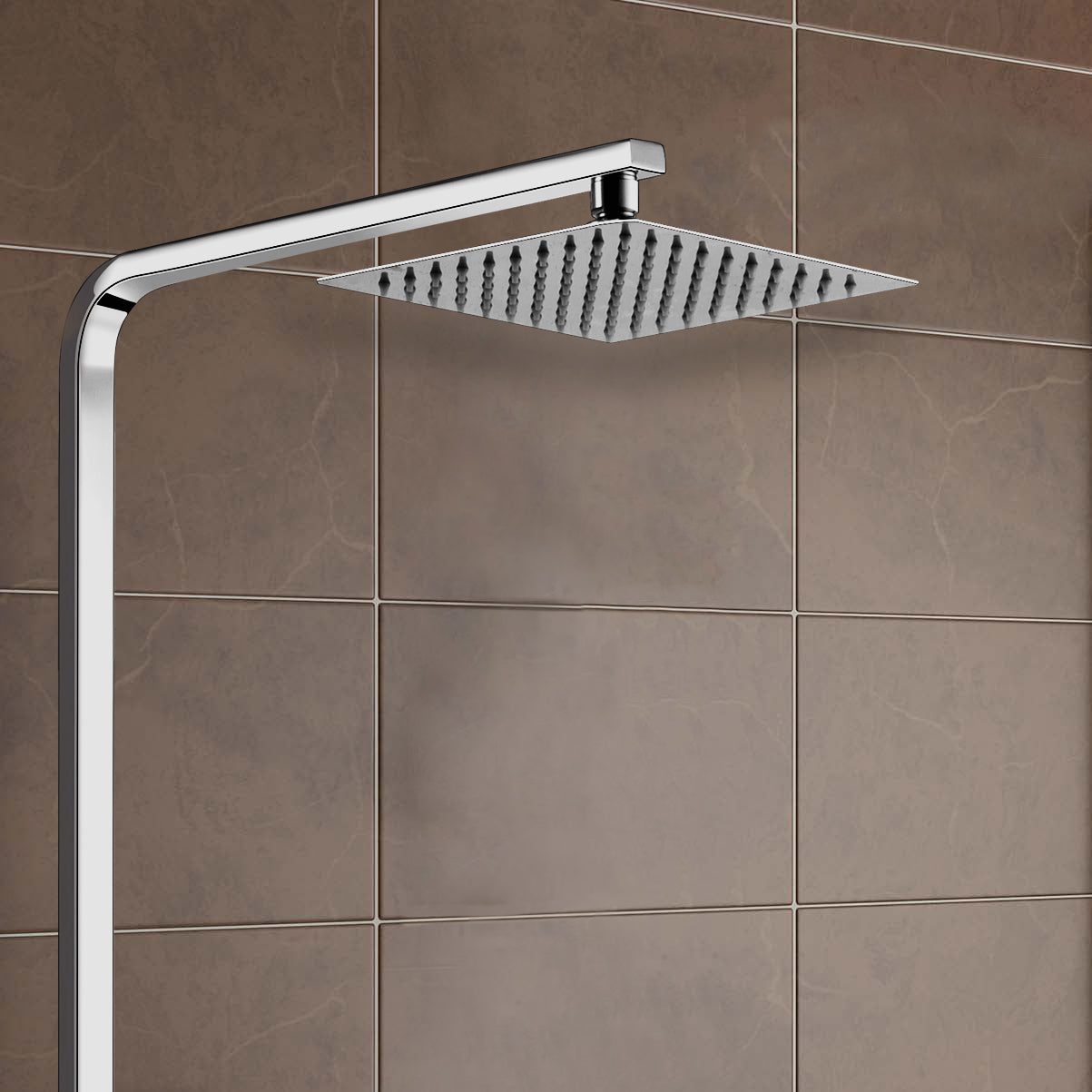 Fawley Square Thermostatic Shower Kit with Bath Filler Chrome - Image 3