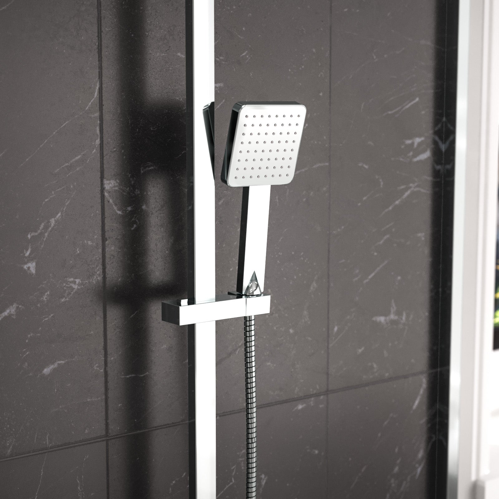 Modern Square Exposed 2-Way Thermostatic Mixer Shower Set With Easy Fittings - Image 8