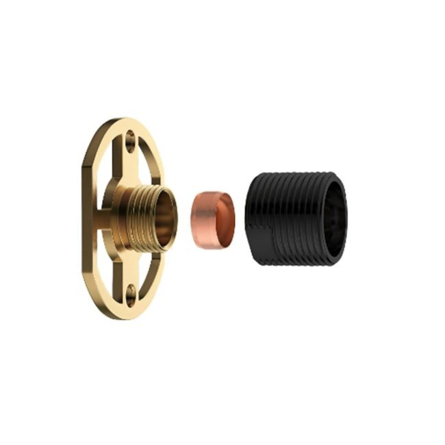Round Wall Mounted Fitting Kit Black For Shower Mixer Valve & Taps - Image 3