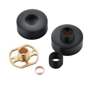 Round Wall Mounted Fitting Kit Black For Shower Mixer Valve & Taps