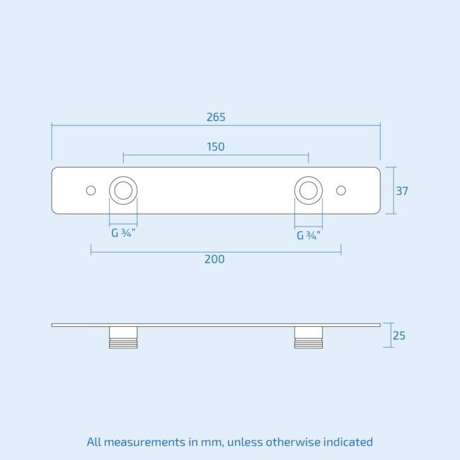 Exposed Easyfit Wall Plate Fixing Shower Bar Valves Brass Bathroom Chrome - Image 5