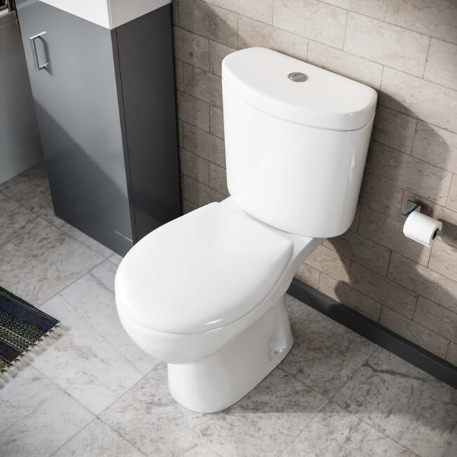 Cloakroom Close Coupled Toilet & Seat White - Image 4