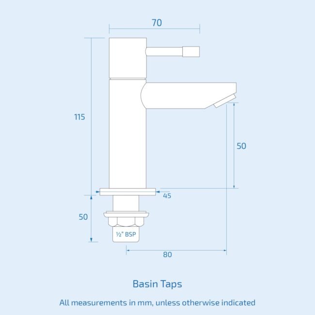 Marc Modern Set of Two Basin Taps & Deck Mounted Bath Filler Tap - Image 7