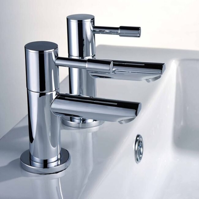 Marc Cloakroom Chrome Single Pair Of Hot And Cold Basin Sink Taps - Image 3