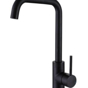 Hexa Single Lever Kitchen Mixer Sink Monobloc Tap Matt Black Round Swivel