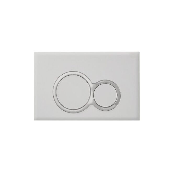 White Modern Round WH Toilet Concealed Frame & Round Button Flush Plate - Image 5