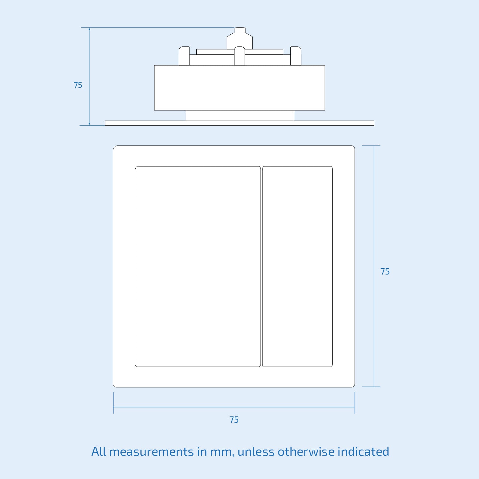 Chrome Square WC Push Button - Image 4