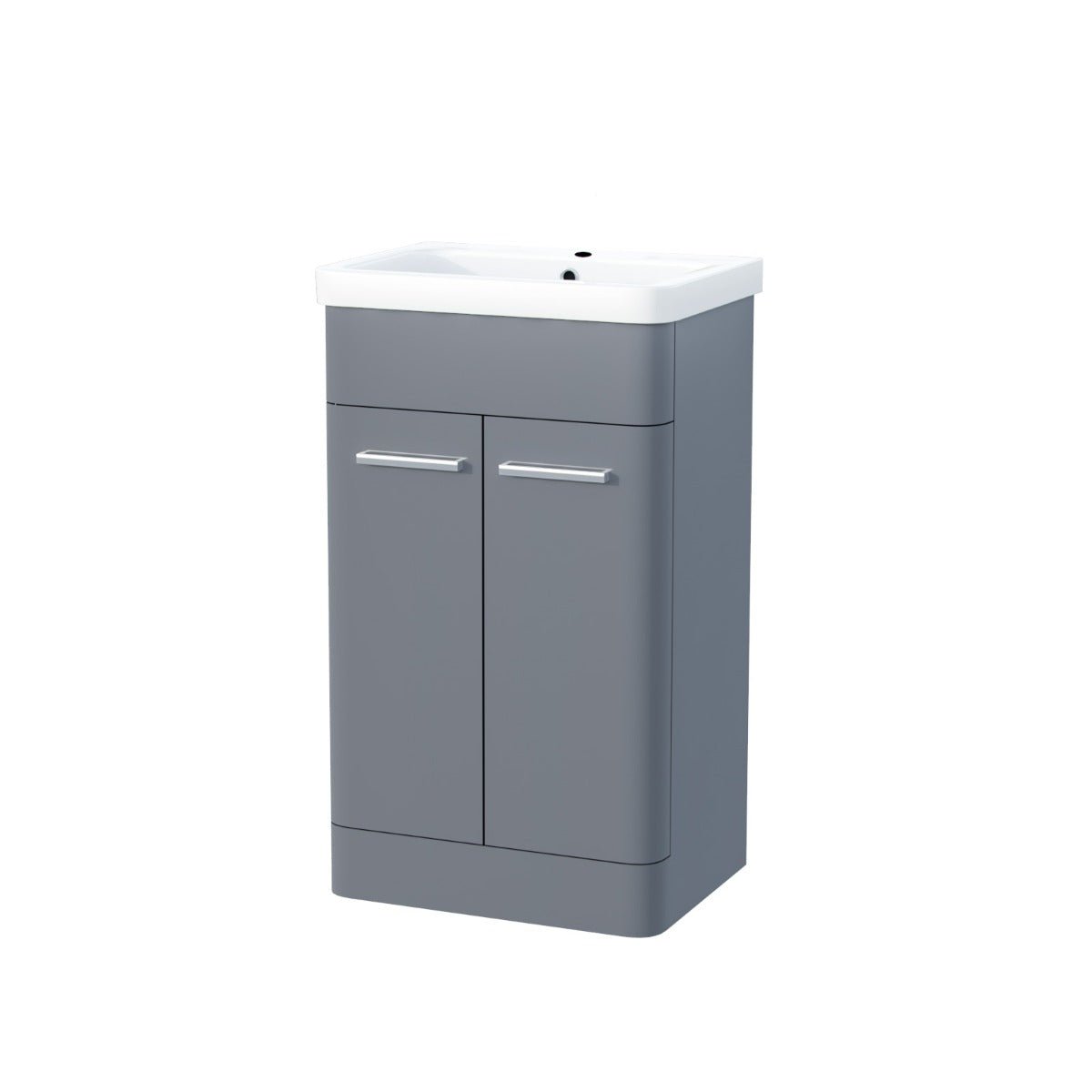 Afern 500mm Freestanding Vanity Unit Cabinet & Wash Basin Steel Grey Flat Pack - Image 7