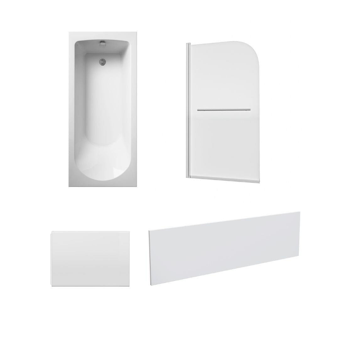Harris 1700 x 700mm Round Single Ended Bath & Legs White - Image 14