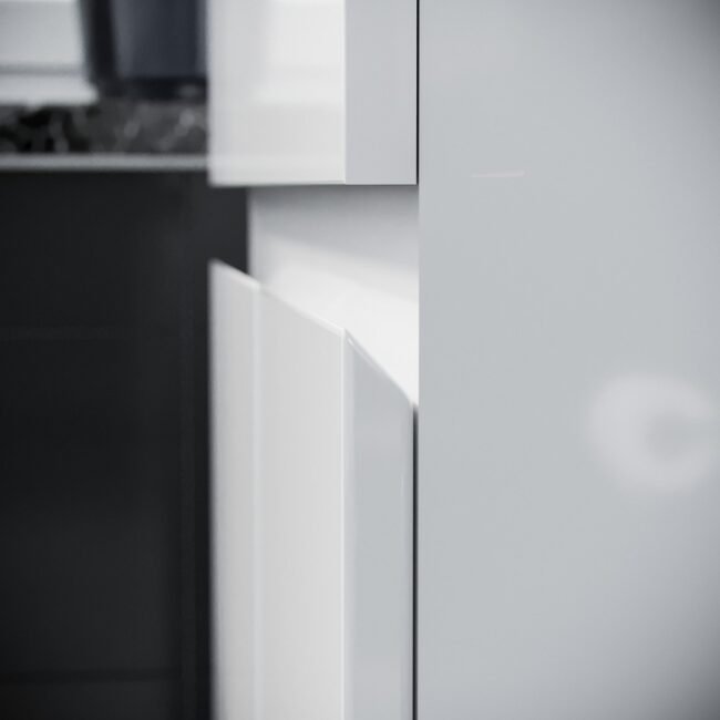 Alaska Flat Pack 600mm Gloss White Basin Vanity & Theo Close Coupled Rimless Toilet Set - Image 6