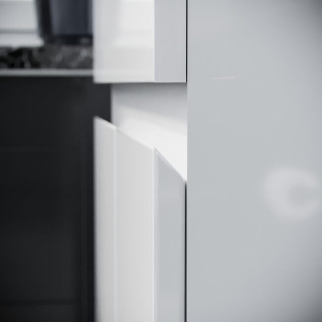 Alaska White 600mm PVC 2 Drawer Wall Hung Vanity Cabinet and Basin Unit - Image 3