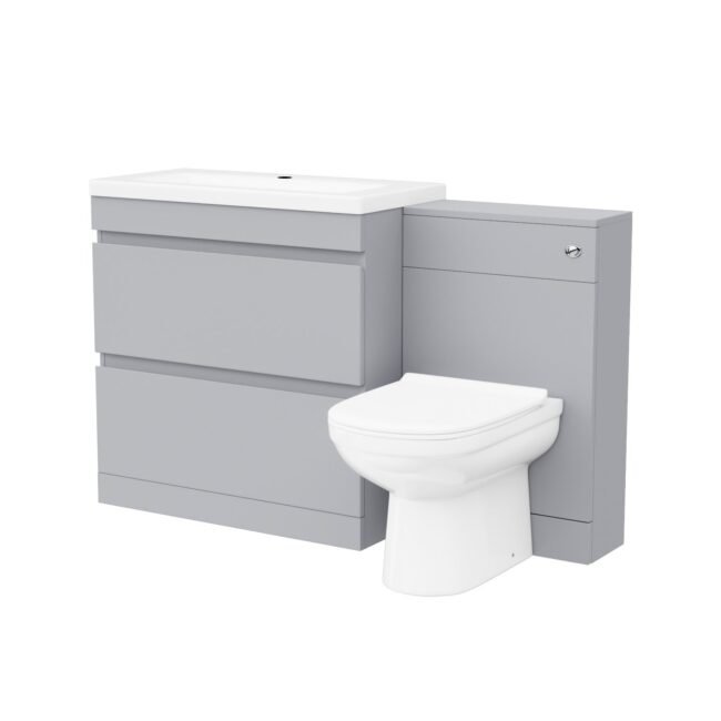 Alaska Matte Grey Freestanding 800mm Drawers Vanity. WC Unit & BTW Toilet - Image 5
