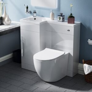 Alaska White 900mm LH Vanity WC Unit Resin Basin & BTW Toilet